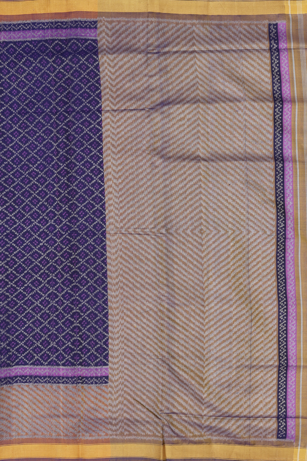 Patola Silk Saree In Purple With Diamond Design