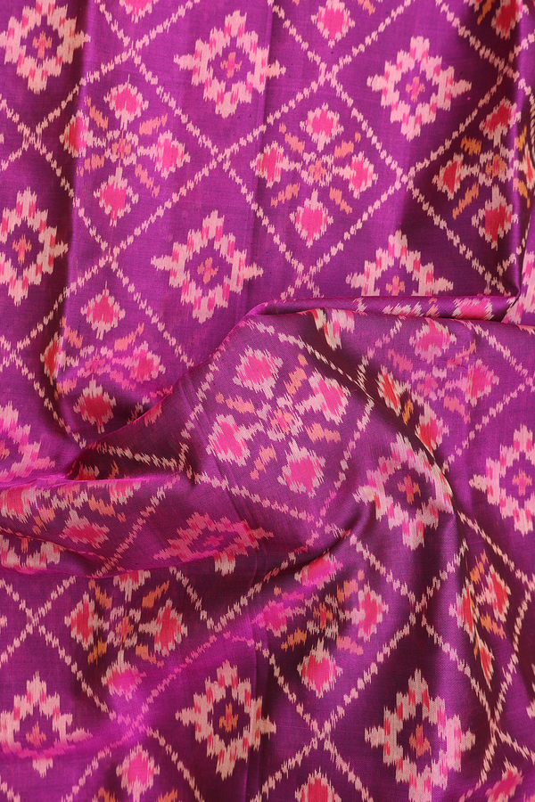 Patola Silk Saree In Purple With Diamond Design