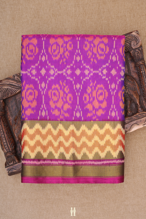 Patola Silk Saree In Purple With Printed Design