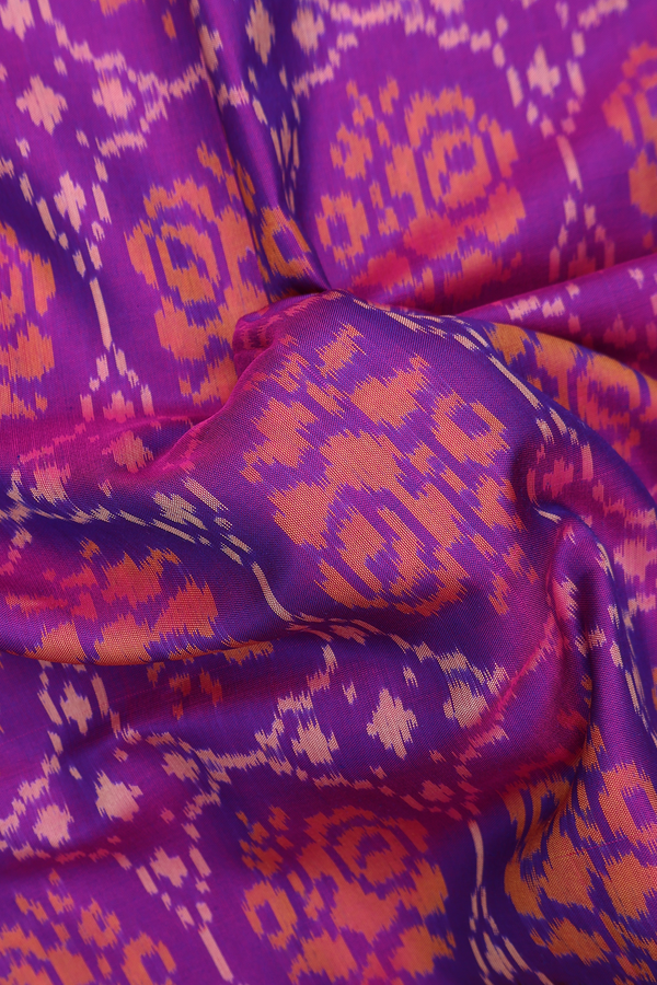 Patola Silk Saree In Purple With Printed Design