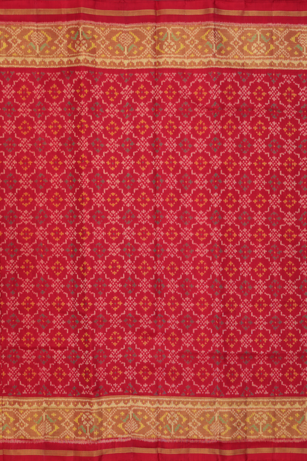 Patola Silk Saree In Red With Allover Design