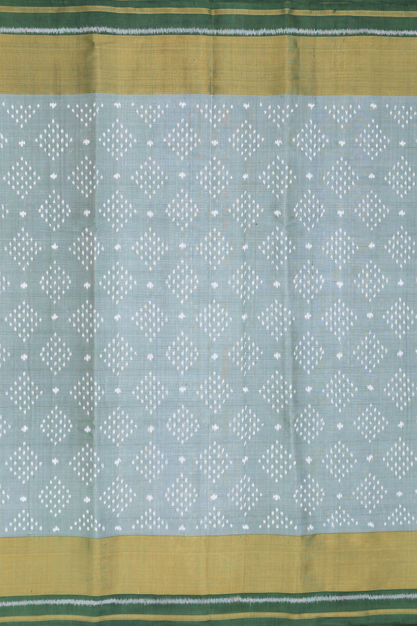 Patola Silk Saree In Sage Green With Printed Design