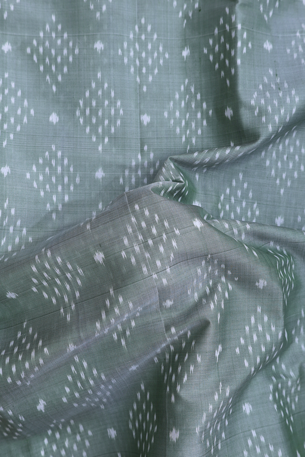 Patola Silk Saree In Sage Green With Printed Design