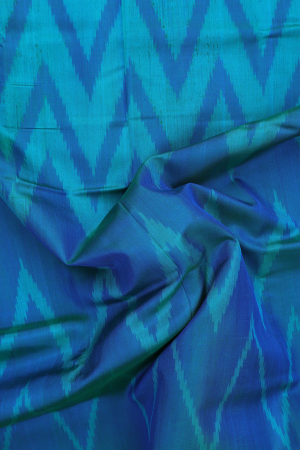 Patola Silk Saree In Shades Of Blue With Chevron Design
