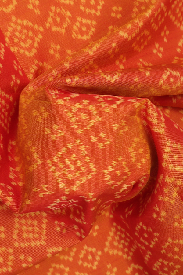 Patola Silk Saree In Spiced Orange With Allover Design