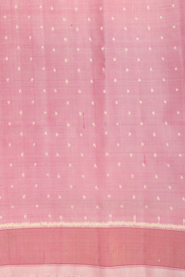 Patola Silk Saree In White And Pink With Half And Half Design