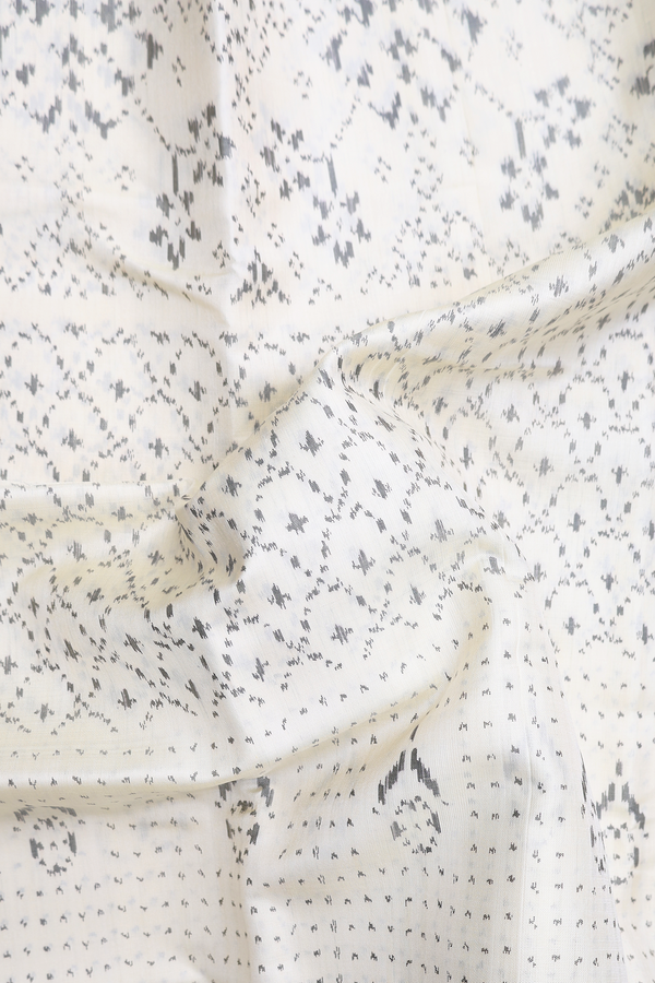 Patola Silk Saree In White With Printed Design