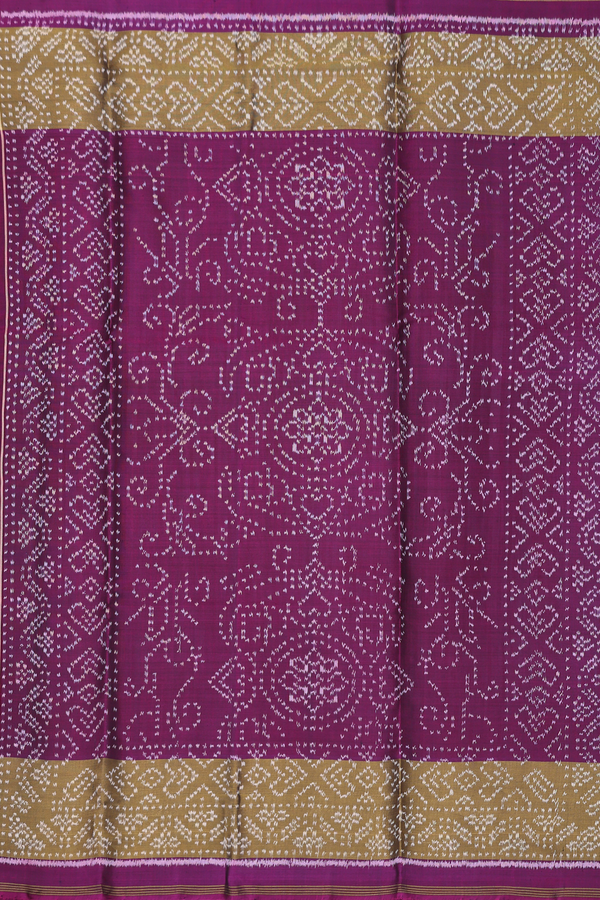 Patola Silk Saree In White With Floral Design