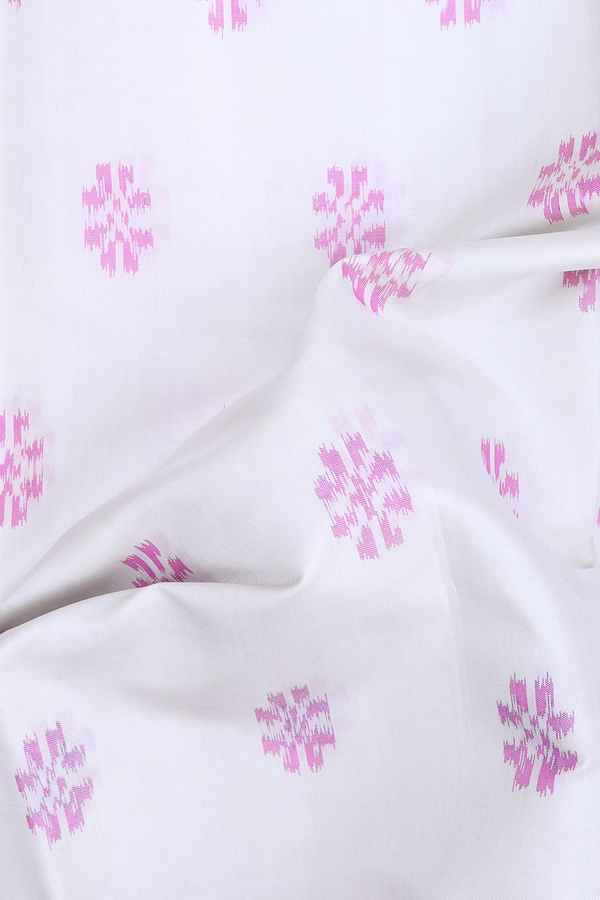 Patola Silk Saree In White With Floral Design