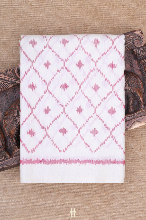 Patola Silk Saree In White With Ogee Design