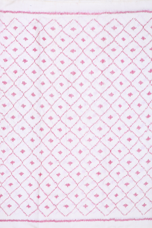 Patola Silk Saree In White With Ogee Design