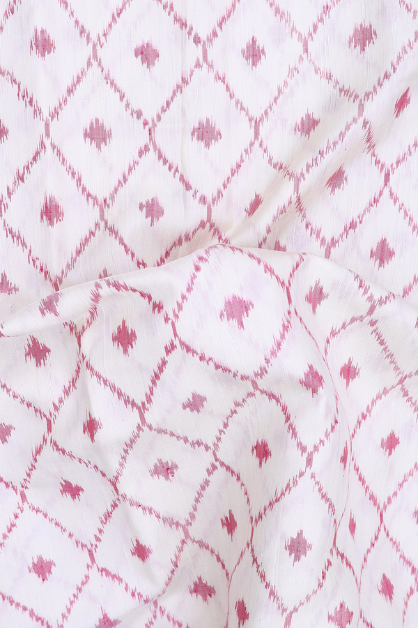 Patola Silk Saree In White With Ogee Design