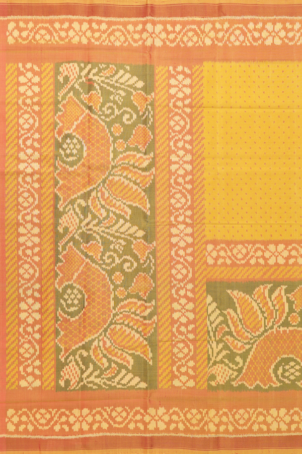 Patola Silk Saree In Yellow With Printed Design