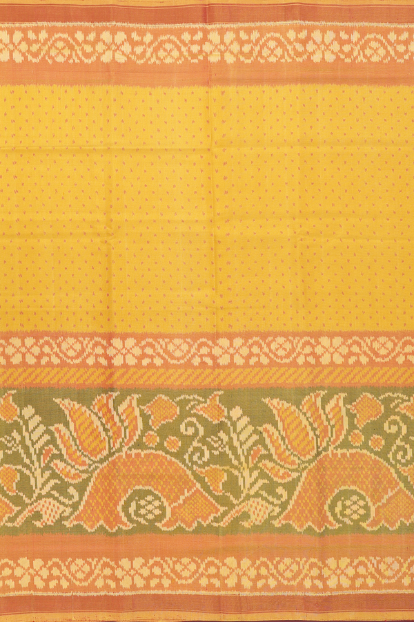 Patola Silk Saree In Yellow With Printed Design