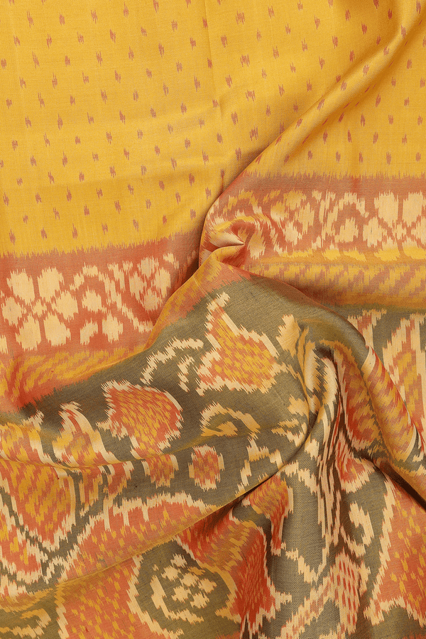 Patola Silk Saree In Yellow With Printed Design