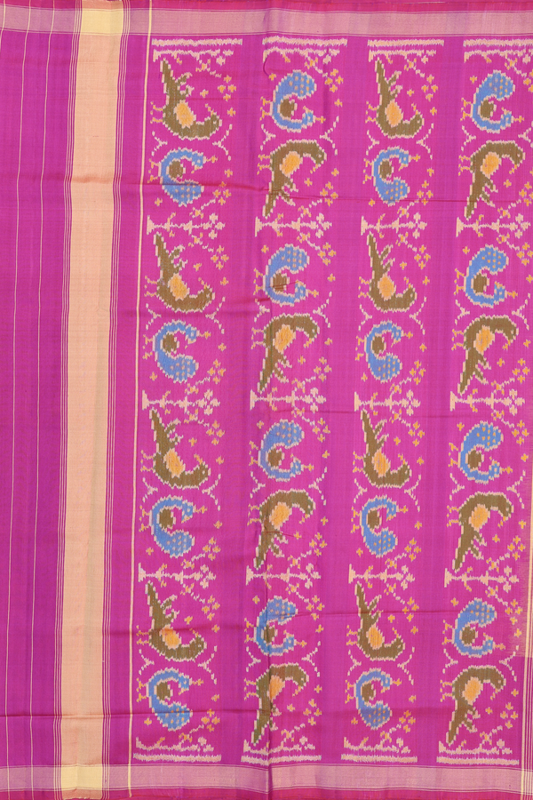 Patola Silk Saree In Yellow With Printed Design