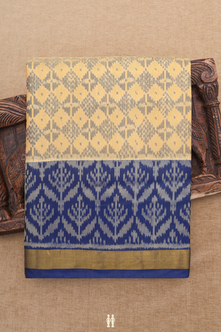 Patola Silk Saree In Yellowish Beige With Allover Design