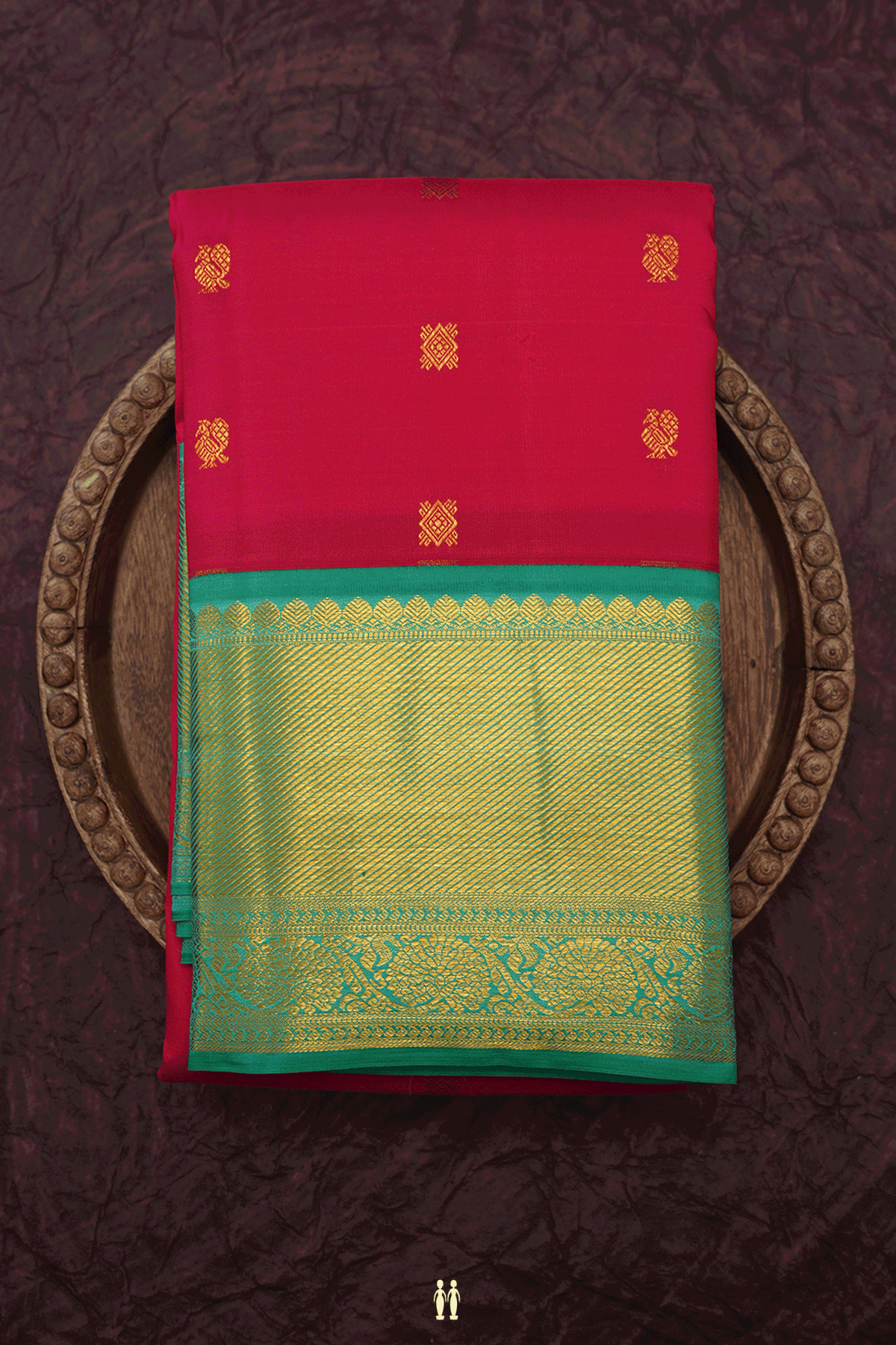 Peacock And Diamond Buttas Hot Pink Kanchipuram Silk Saree