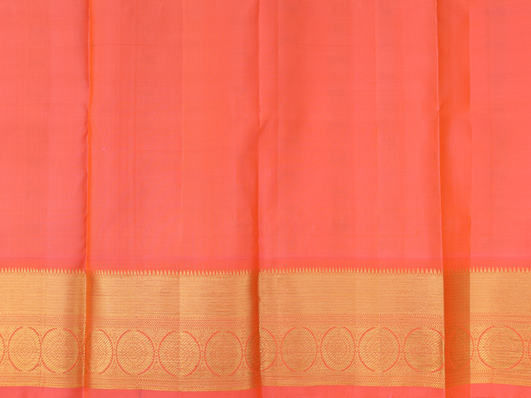 Peacock Buttas Orange Kanchipuram Pavadai Sattai Material