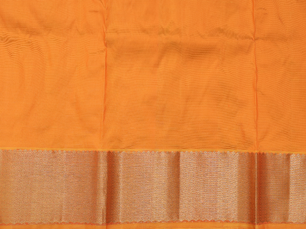 Peacock Buttas Orange Kanchipuram Pavadai Sattai Material