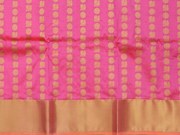 Peacock Buttas Pink Kanchipuram Pavadai Sattai Material