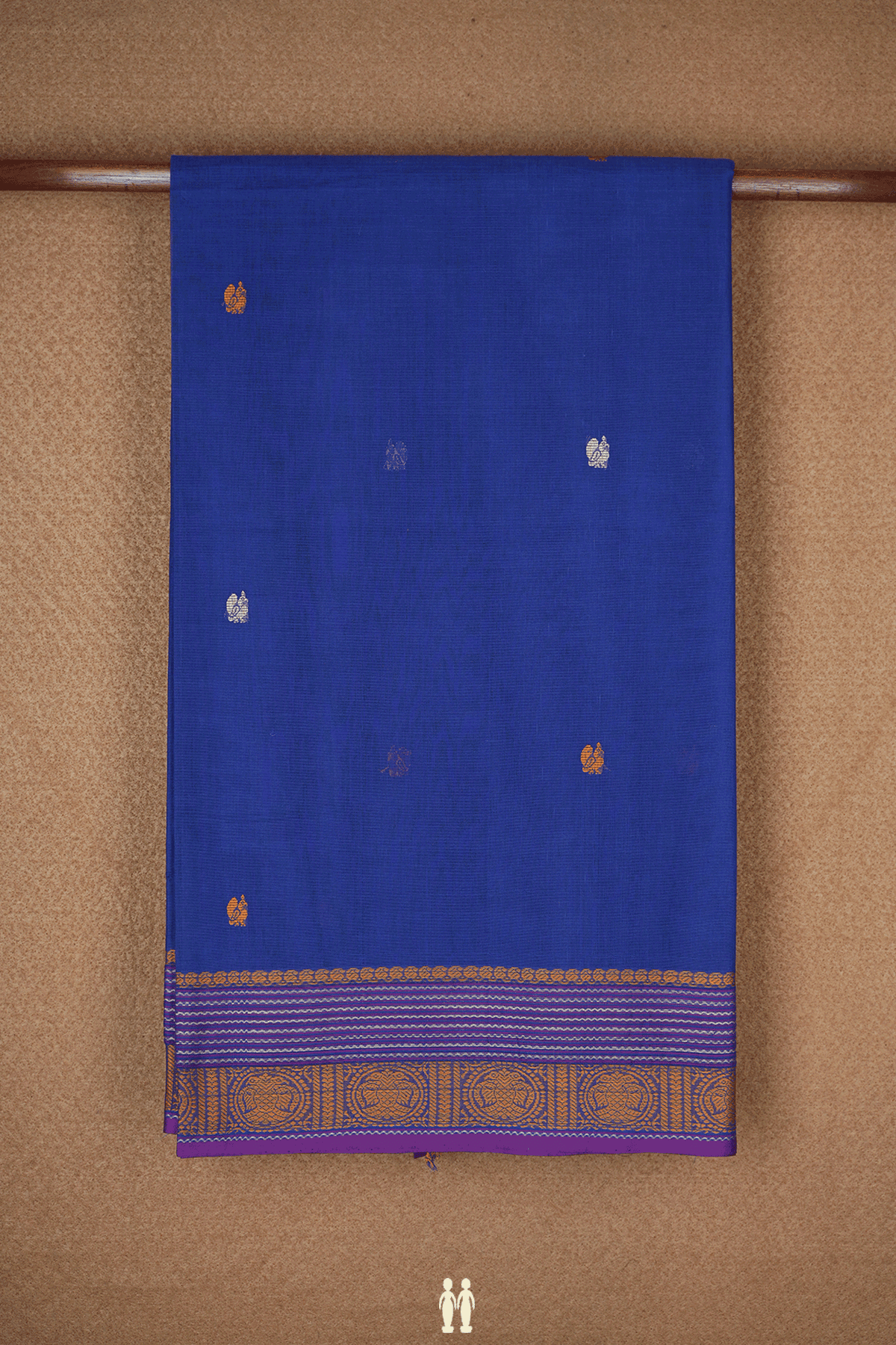 Peacock Buttas Royal Blue Coimbatore Cotton Saree