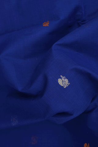 Peacock Buttas Royal Blue Coimbatore Cotton Saree