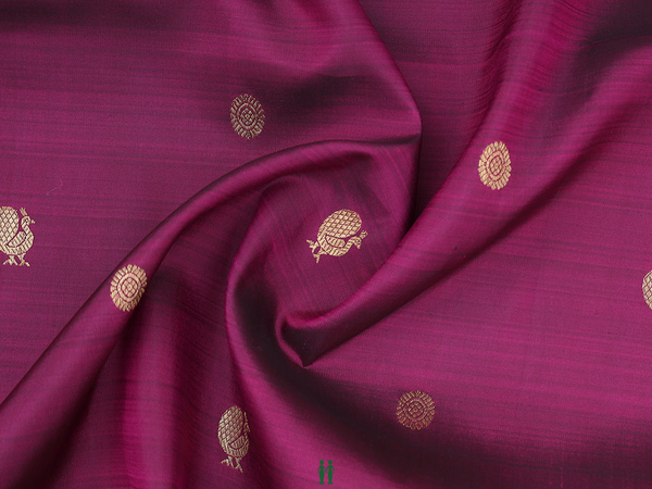 Peacock Chakram Buttas Purple Kanchipuram Blouse Material