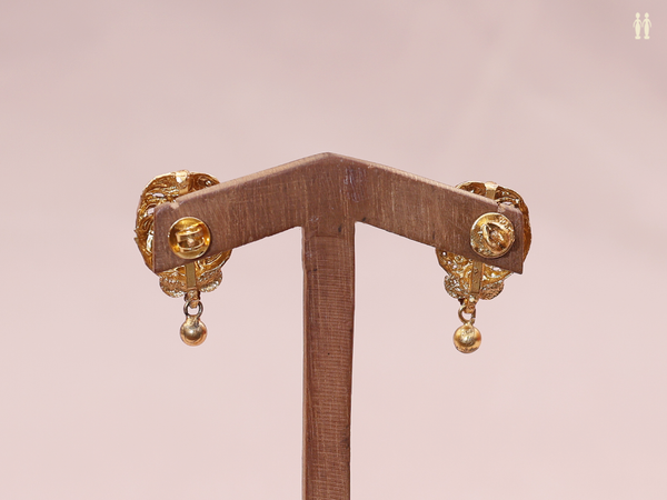 Peacock Design Gold Plated Pure Silver Earrings