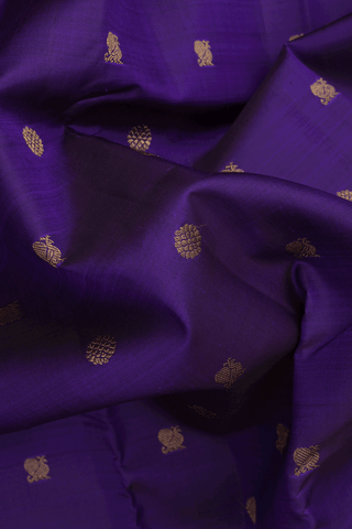 Peacock Floral Buttas Regal Purple Kanchipuram Silk Saree