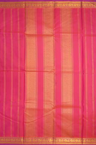 Peacock Zari Border Plain Purple Kanchipuram Silk Saree