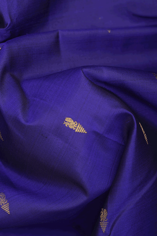 Peacock Zari Buttis Royal Blue Kanchipuram Silk Saree