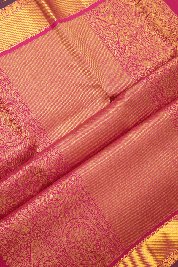 Peacock Zari Design Sea Blue Kanchipuram Silk Saree