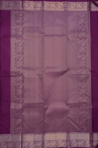 Peacock Zari Motifs Plum Purple Kanchipuram Silk Saree