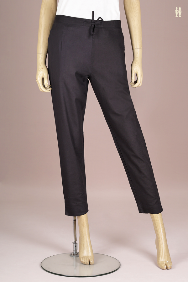 Plain Black Cotton Adjustable Bottom