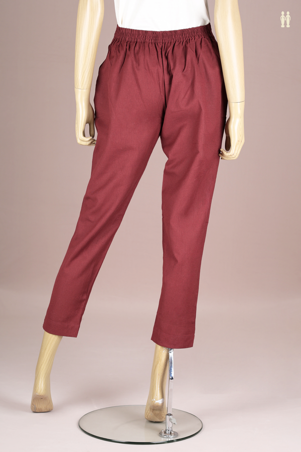 Plain Maroon Cotton Adjustable Bottom
