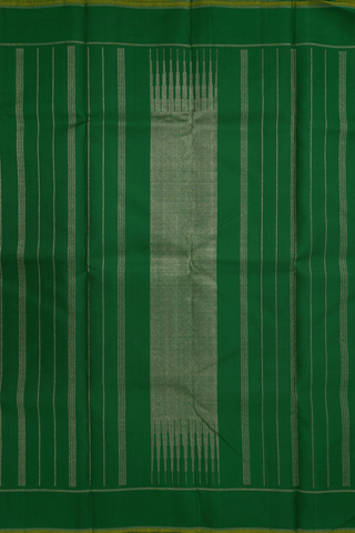 Plain Emerald Green Kanchipuram Silk Saree