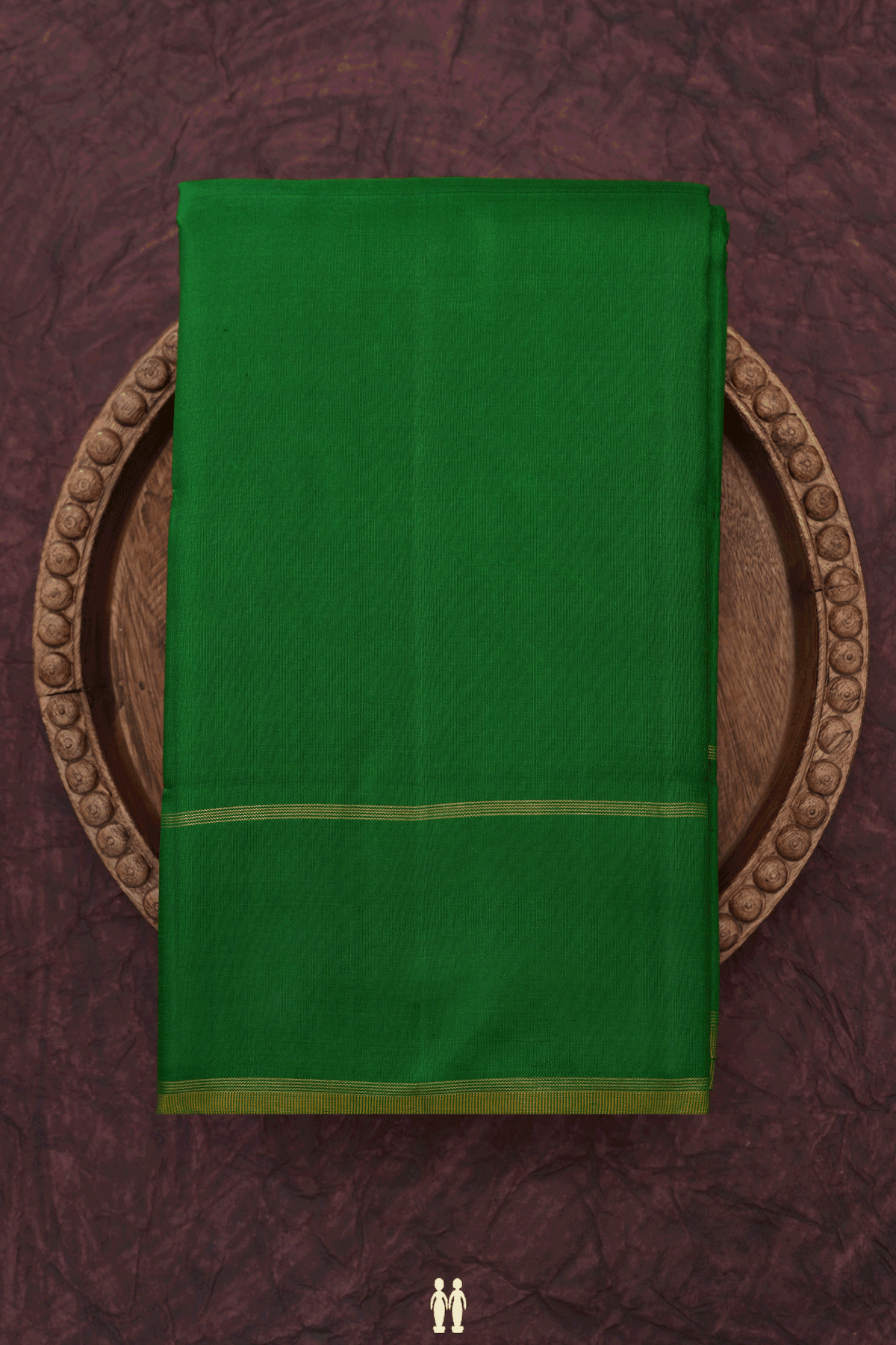 Plain Emerald Green Kanchipuram Silk Saree