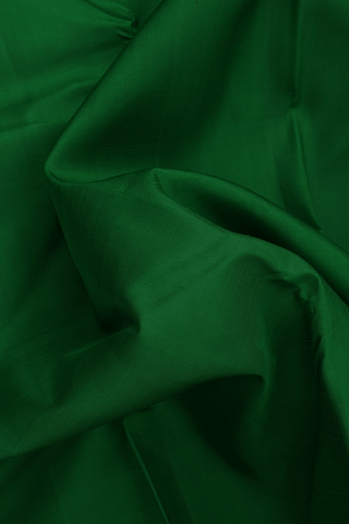 Plain Emerald Green Kanchipuram Silk Saree