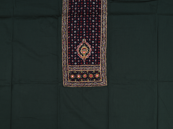 Plain Forest Green Cotton Unstitched Salwar Material