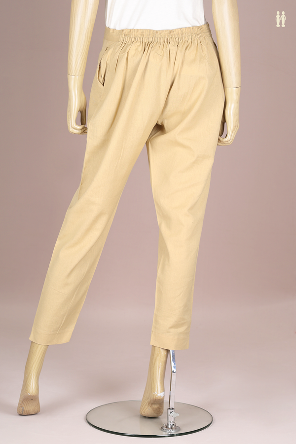Plain Light Brown Cotton Adjustable Bottom