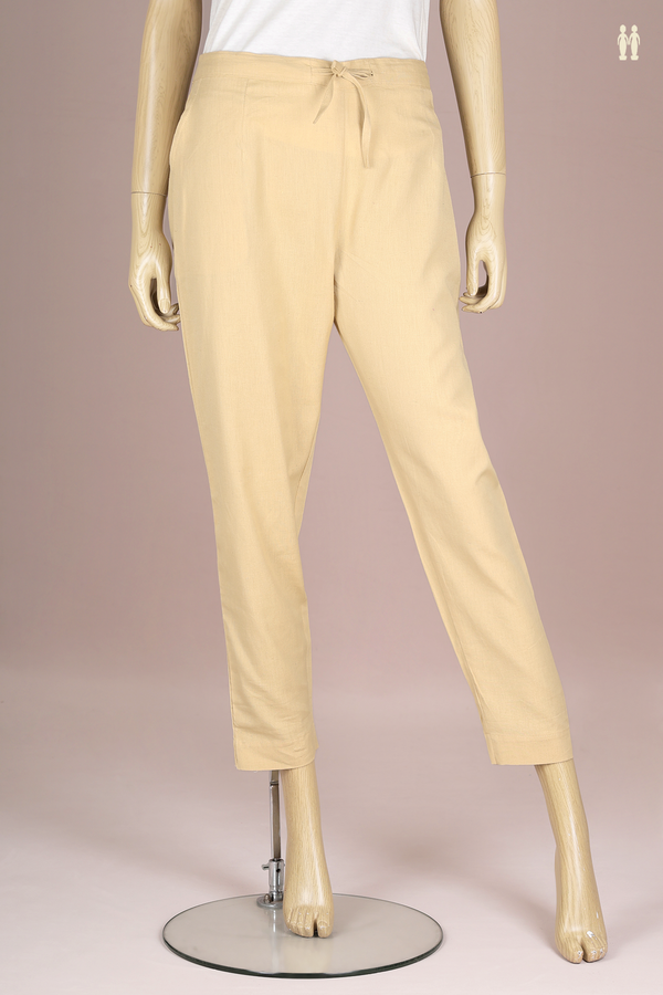 Plain Light Brown Cotton Adjustable Bottom