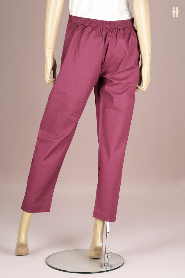 Plain Plum Purple Cotton Adjustable Bottom