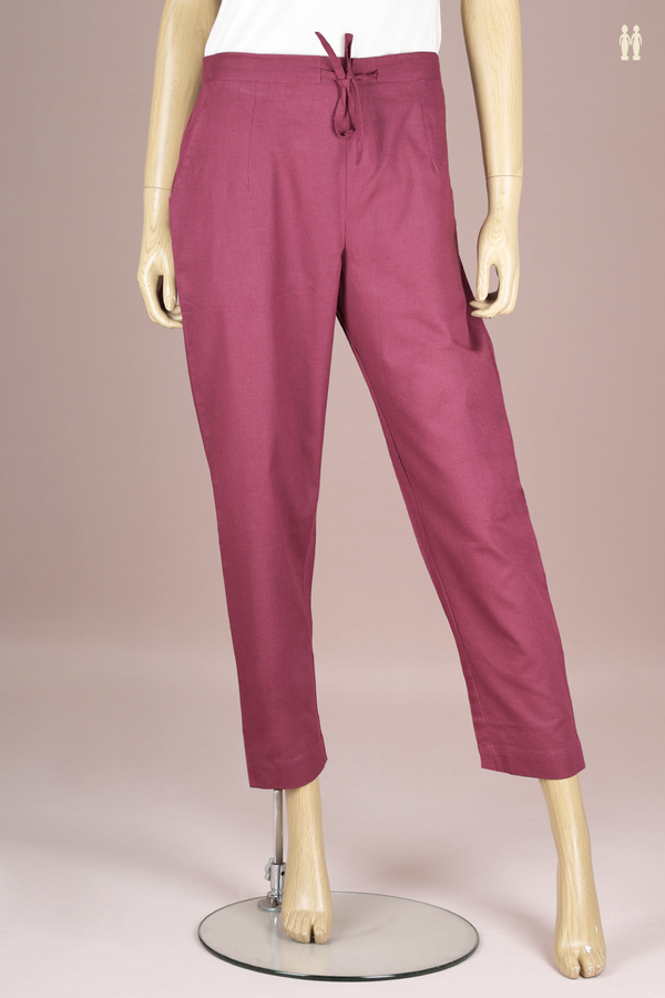 Plain Plum Purple Cotton Adjustable Bottom