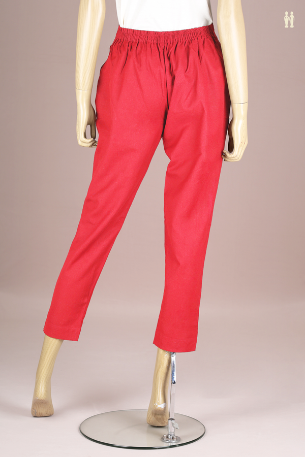 Plain Red Cotton Adjustable Bottom