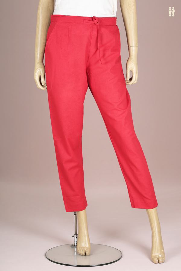 Plain Red Cotton Adjustable Bottom