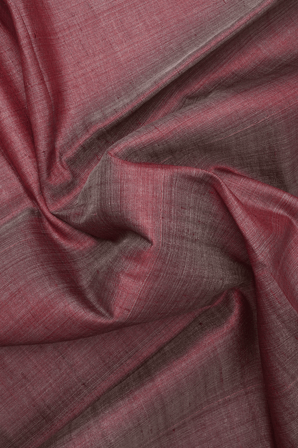 Plain Red Tussar Silk Saree