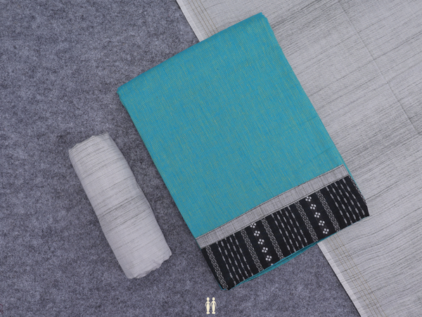 Plain Sky Blue Cotton Salwar Material