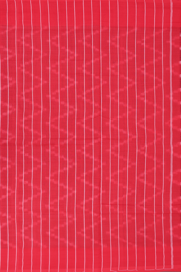 Pochampally Cotton Saree In Black With Chevron Design