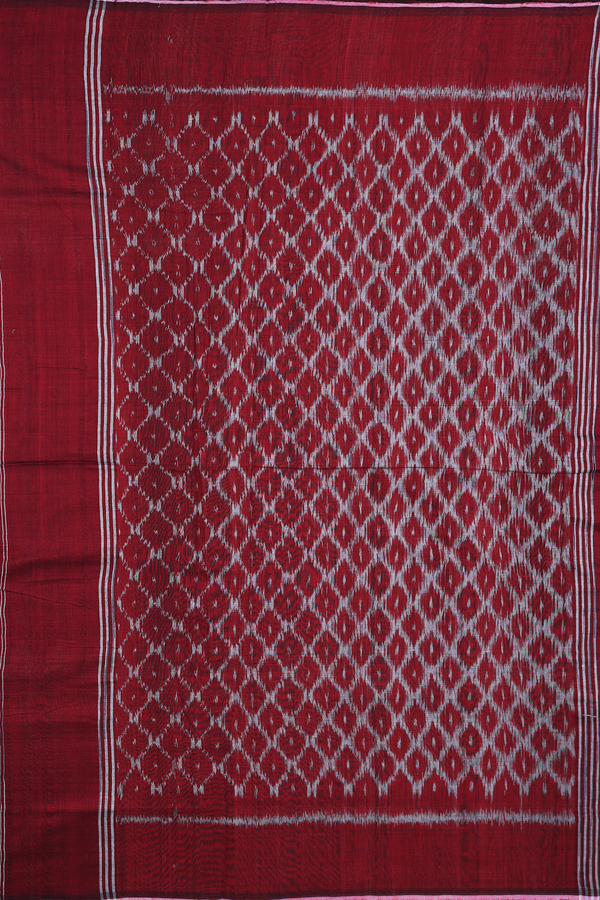 Pochampally Cotton Saree In Black With Contrast Border